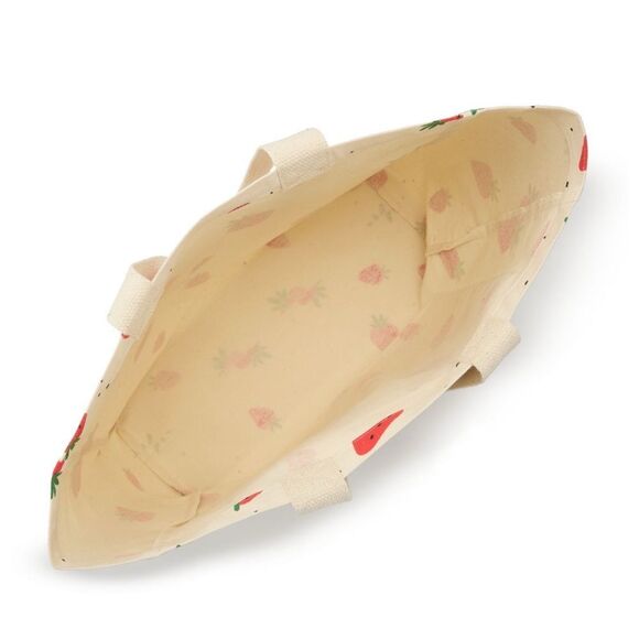 New! Strawberry Printed Canvas Shopper Tote Bag NWT - Picture 3 of 4